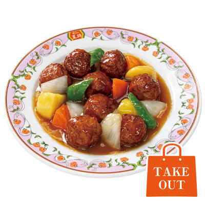 Sweet sour meatballs with vegetables